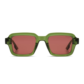 Komono  Sonnenbrille Lionel Fernt, Gestell transparent grün, Linsenfarbe dunkelviolett,,frontt, Gestell transparent, Gläser hellblau bis gelb getönte Gläser, Frontansicht